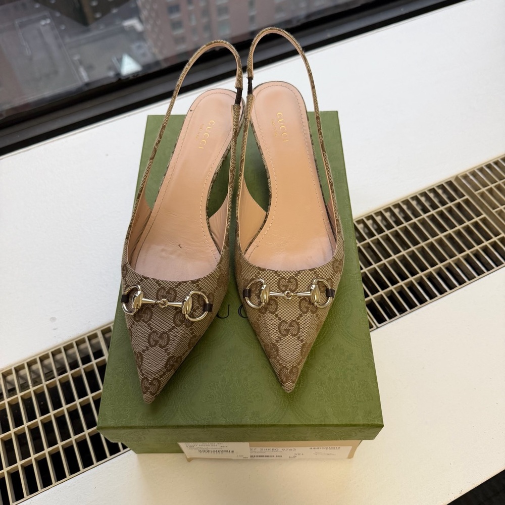 Gucci kitten heel slingback pump with horsebit - Picture 2 of 8